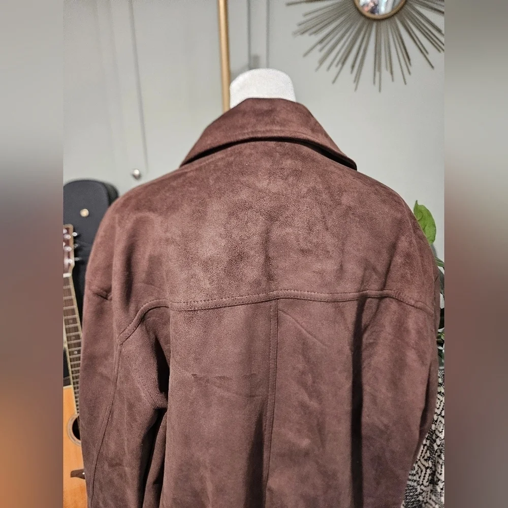 Vintage Reportage R.G.A. Italy Faux Suede Jacket – Brown. XXL